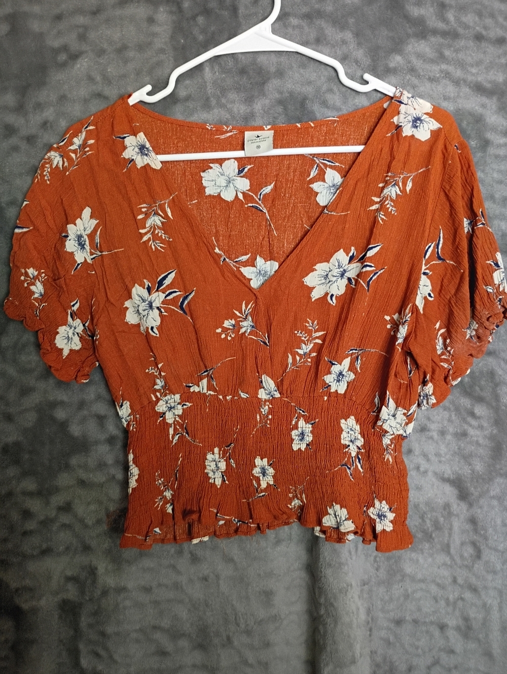 Paper crane orange floral shirt